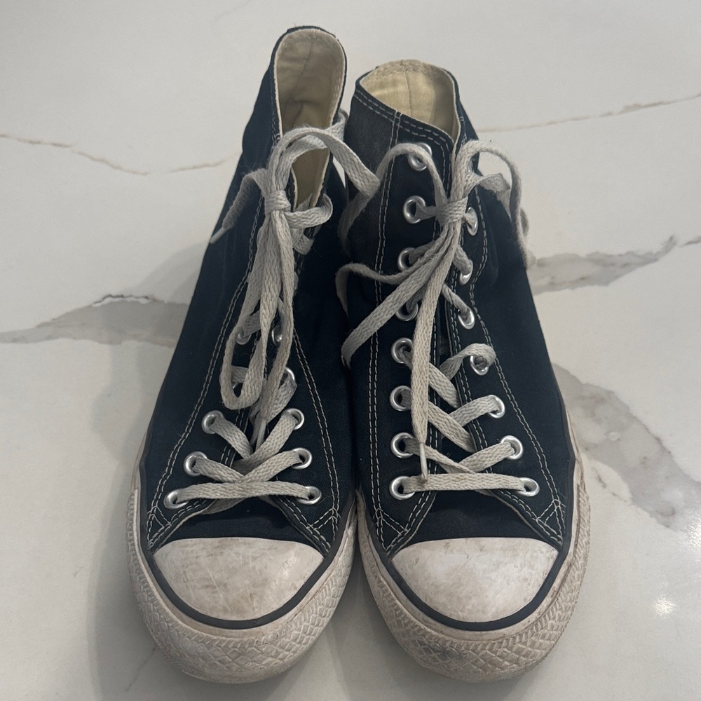 Converse Black High-Tops with White Accents